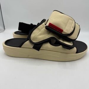 NIKE AIR JORDAN LS BEACH SLIDES MENS SIZE 9 BLACK/BEIGE CZ0791-200